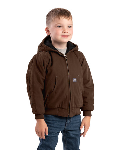 BHJ52BB Youth Softstone Duck Hooded Jacket 