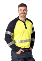 FRT-RHP_HX2 NEW!!  Flame-Resistant Hi-Viz Ragland Henley - 6oz. l Ansi Class 2 