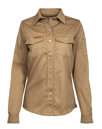L-WSFR9KH Ladies FR Welding Shirt l 9oz. 100% Cotton 